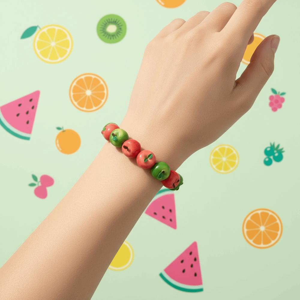 Resin Summer Dopamine Wrist Jewelry Cartoon Y2K Beaded Bracelet Theme Park Travel Outfits