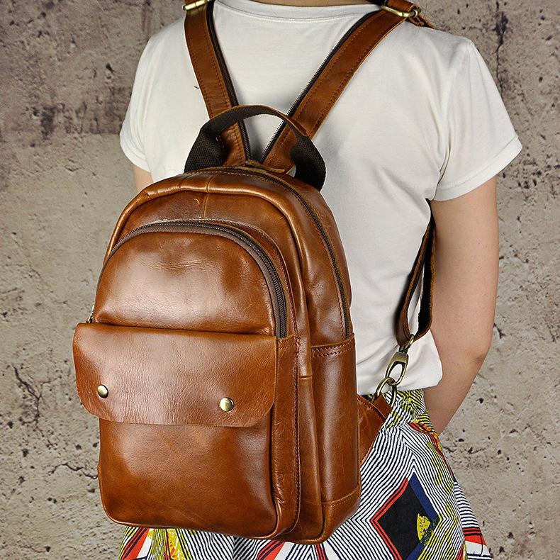 

Верхний слой масляного воска из коровьей кожи для отдыха 10-дюймовый плечевой рюкзак для путешествий на открытом воздухе Сумка для компьютера 1307