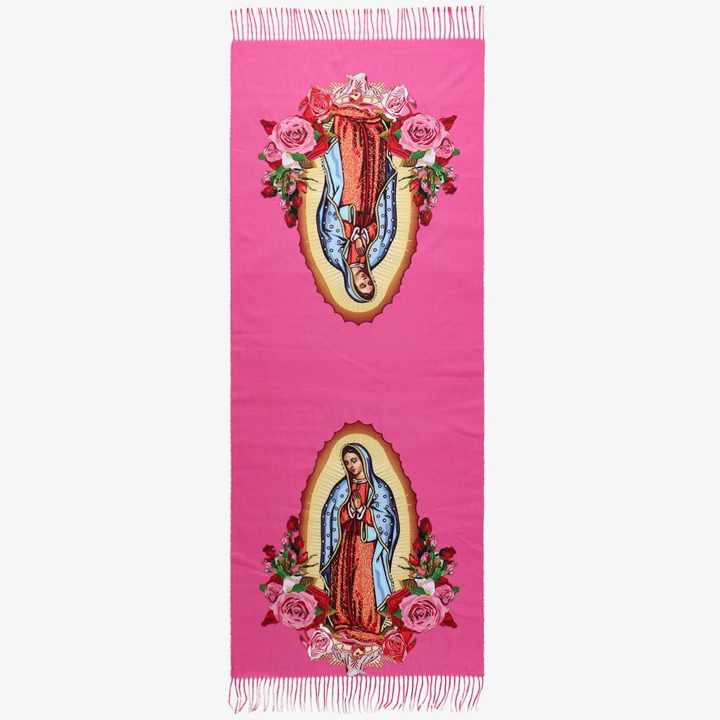 Printed Virgin Mary Of Guadalupe Scarf Men Women Winter Fall Warm Scarves Mexico Catholic Saint Shawl Tassels Wrap