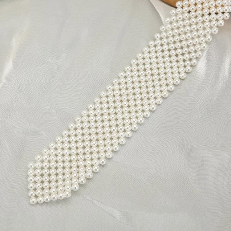 Elegant Pearl Necktie Unique Pearl Necklace for Girl and Women Social Gatherings