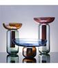 Gradient Colored Detachable Glass Vase Hydroponic Flower Pots Desk Decoration Artificial Flower Decorative Floral Arrangement
