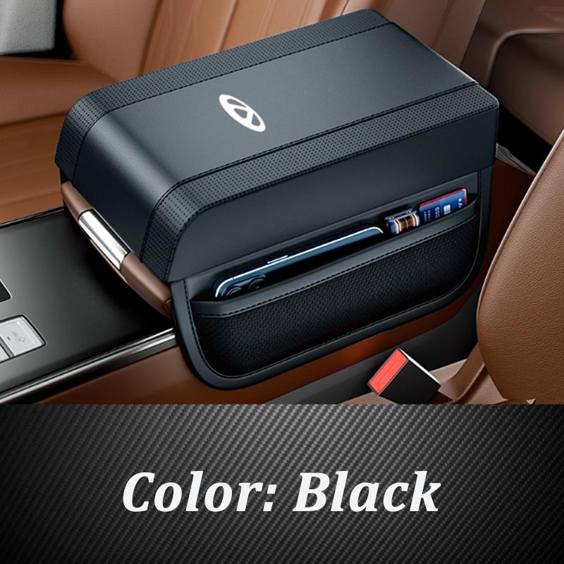 MANBA SPIRIT brand craftsmanship leather material armrest box height pad storage bag suitable for Chery Tiggo 8 J7 OMODA ICAR03 чёрный