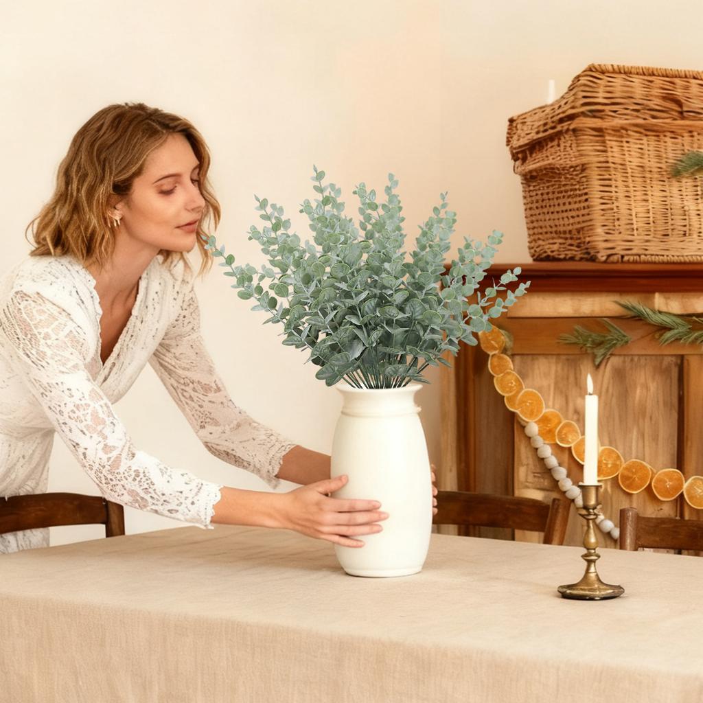 20 Piezas Hojas Simuladas Adornos Decorativos para el Hogar, Accesorios para Bodas, Accesorios para Arreglos Florales, Plantas Verdes Artificiales