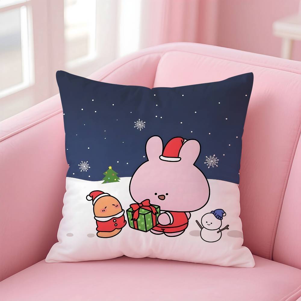 Cartoon A-Asamimichan Cute Bunny Pillow Case pattern printing pillowcase living room sofa cushion cover bedroom room decor