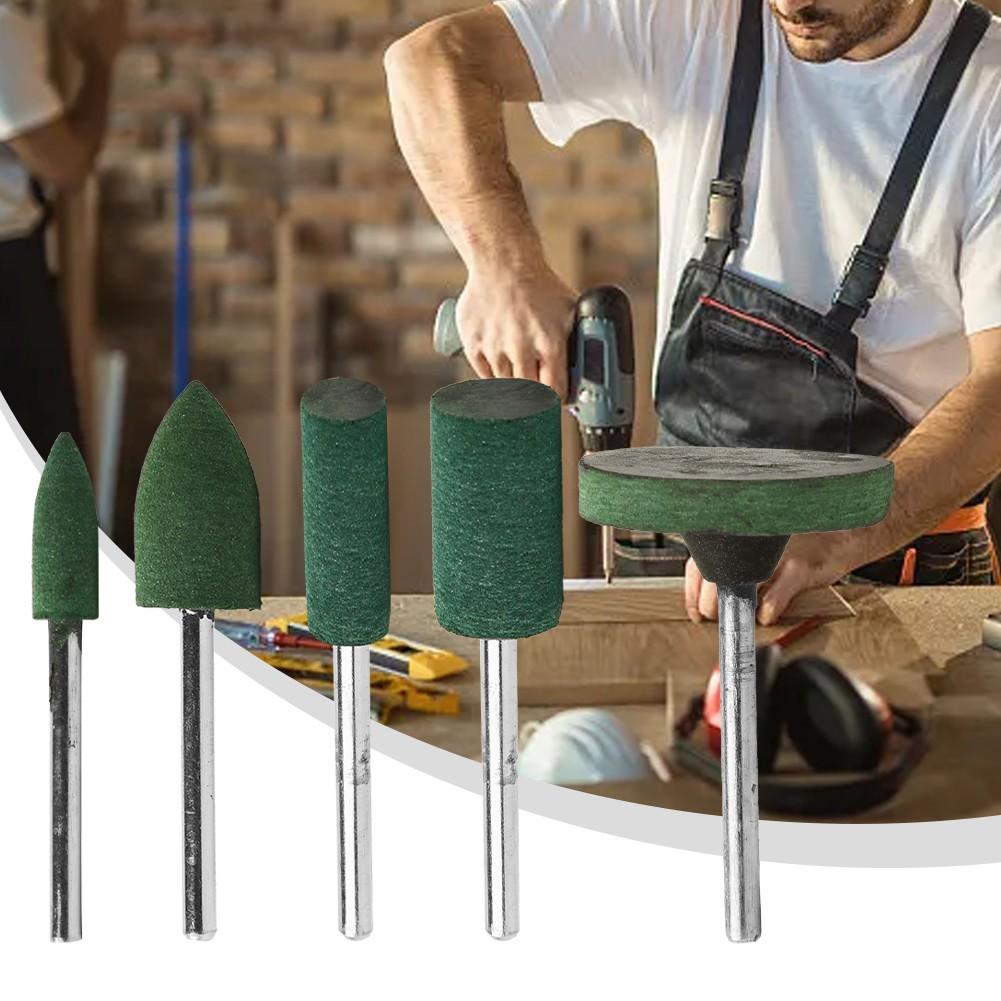 Grinding Heads Rubber 5Pcs/Set DIY For Polishing Of Jade