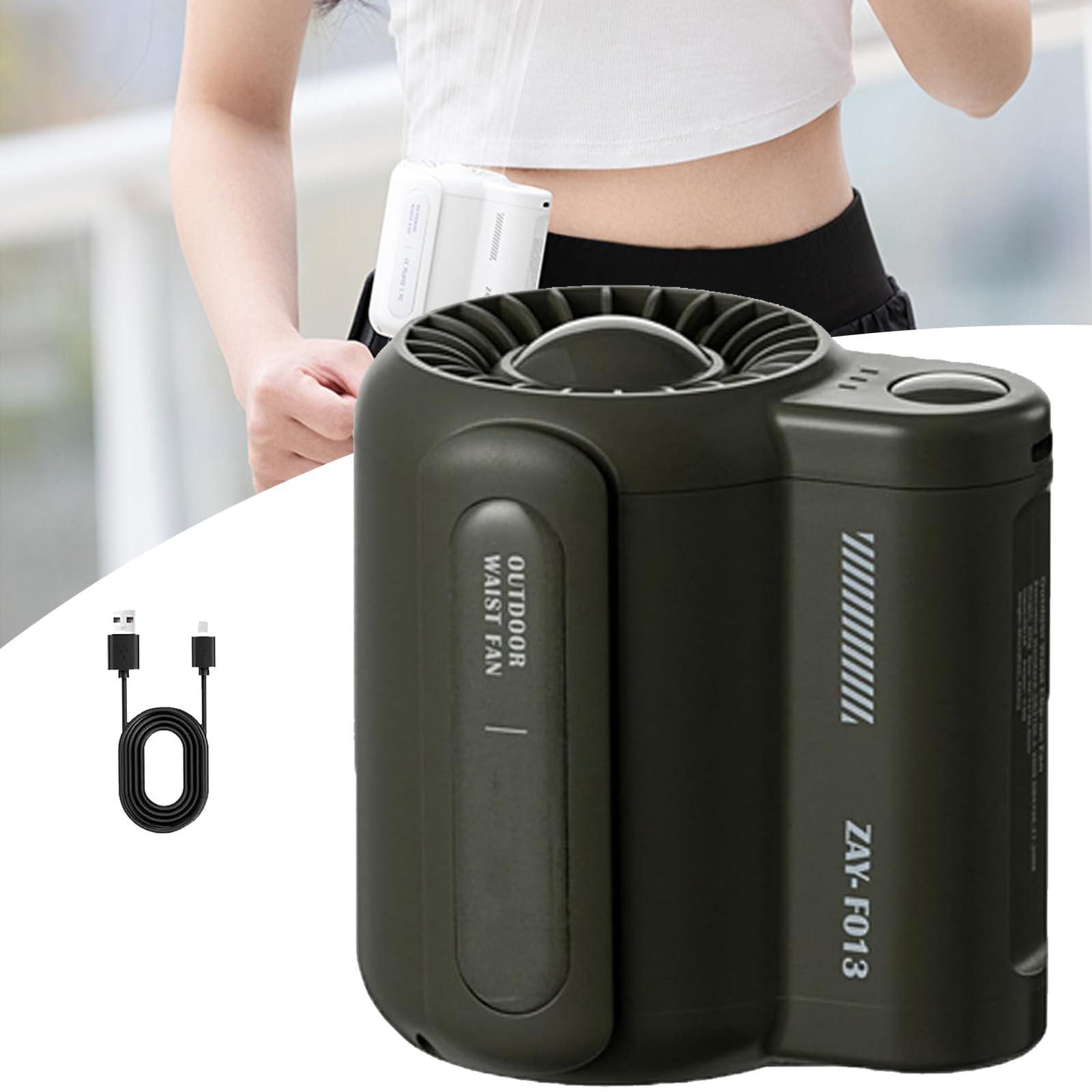 Cool Clip Fan Under Shirt, Bladeless Waist Mounted Fan,Belt Fan Clip Waist Portable Coolings Fan, USB Rechargeable Outdoor Sports Portable Waist Fan One Size