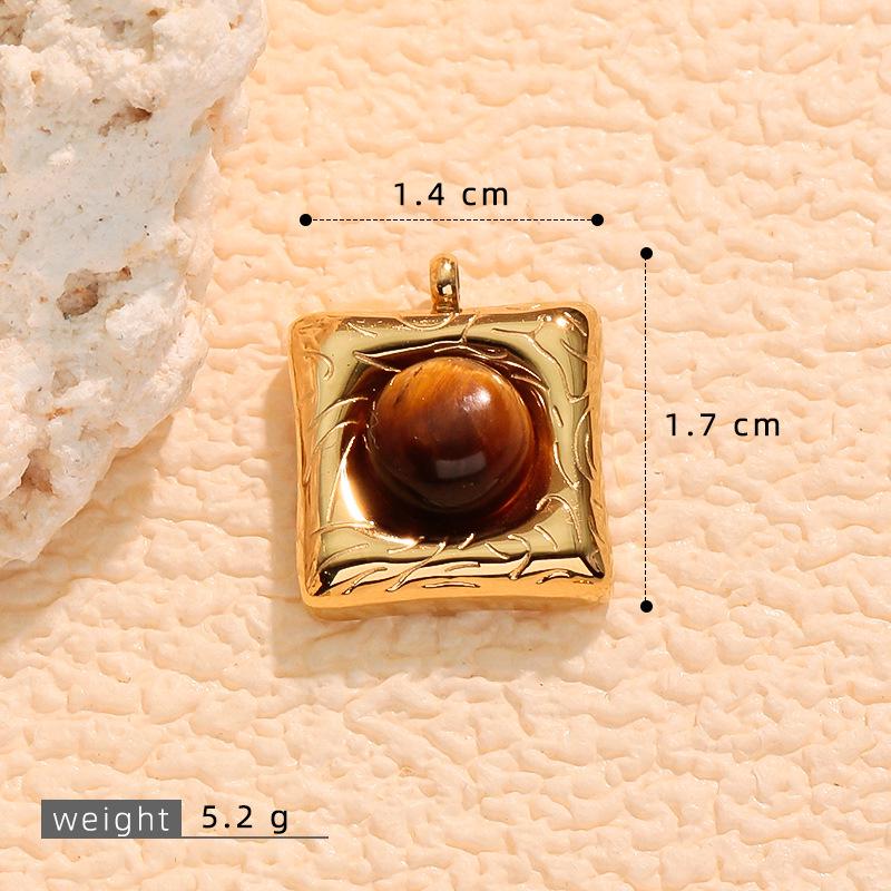Multicolor Natural Tiger Eye Stone 18k Gold-Plated Necklace & Earrings Accessories
