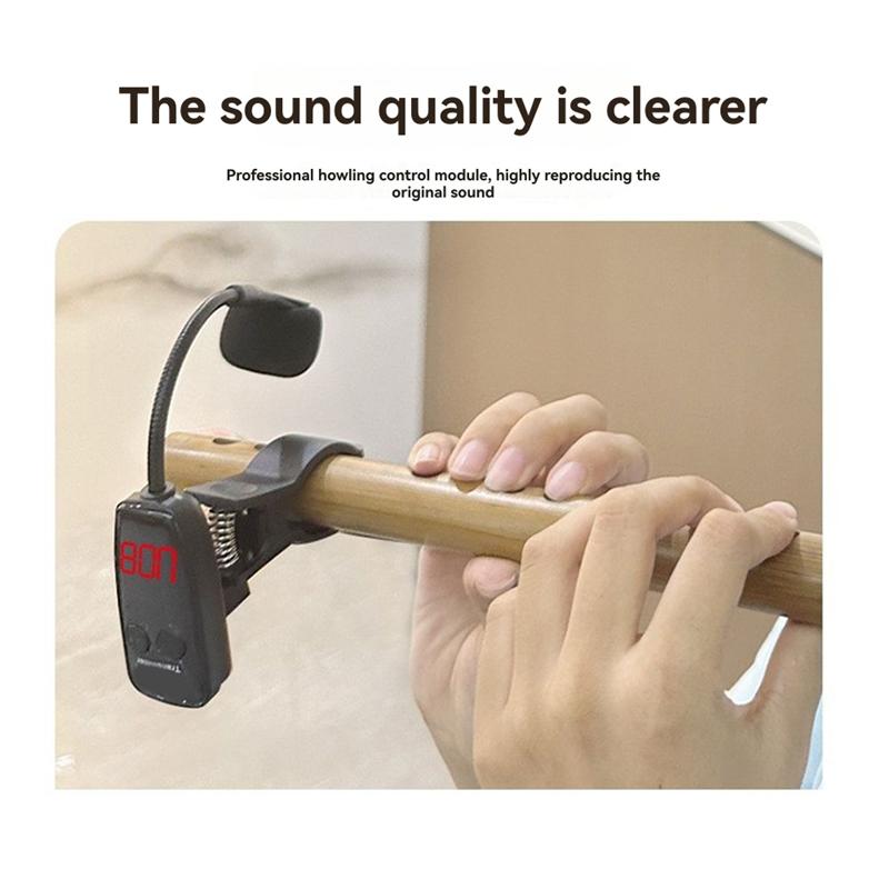 ABUO-Wireless Pickup System Clip On Wireless Receiver And Transmitter Musical Instrument Microphone For Clarinet Flute
