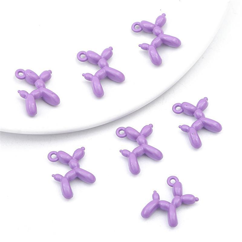 3D Colorful Balloon Puppy Alloy Pendant for DIY Jewelry Making
