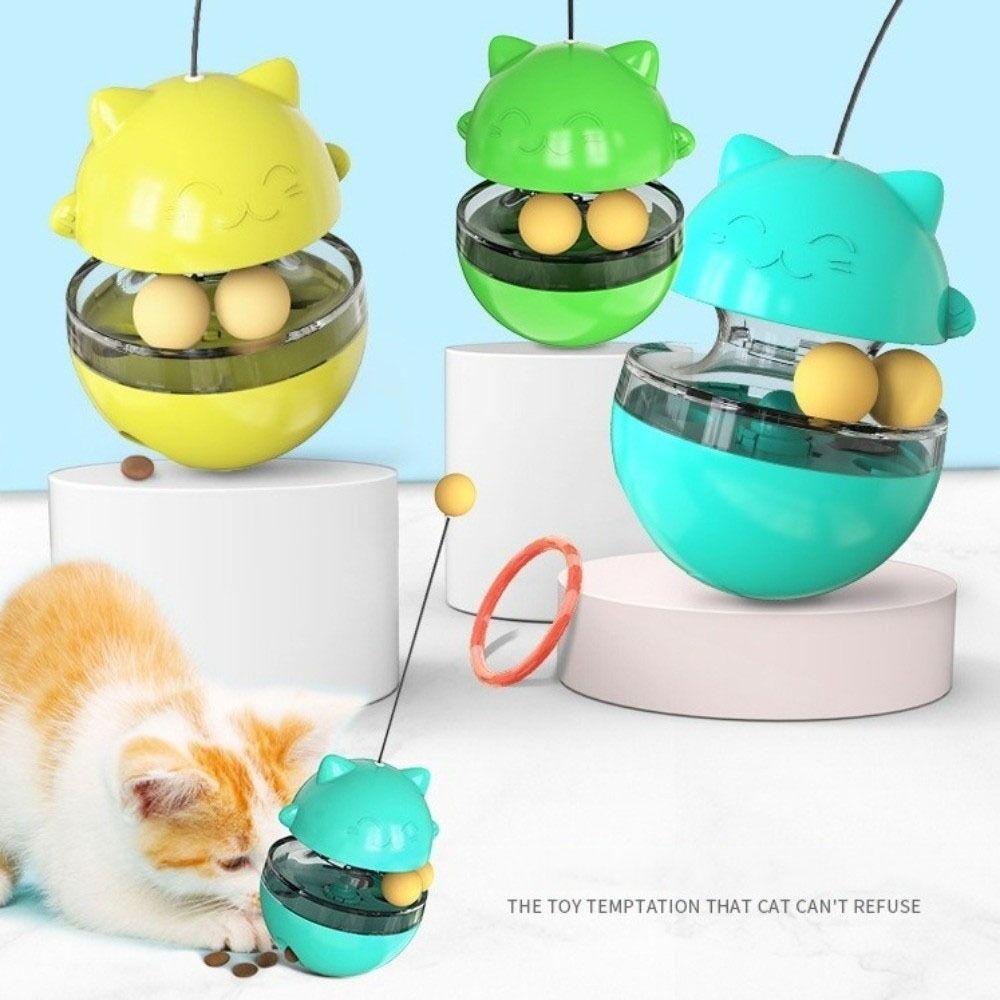 Treat Dispenser Cat Turntable Toys Interactive Cat Teasing Stick  for Relieve Boredom