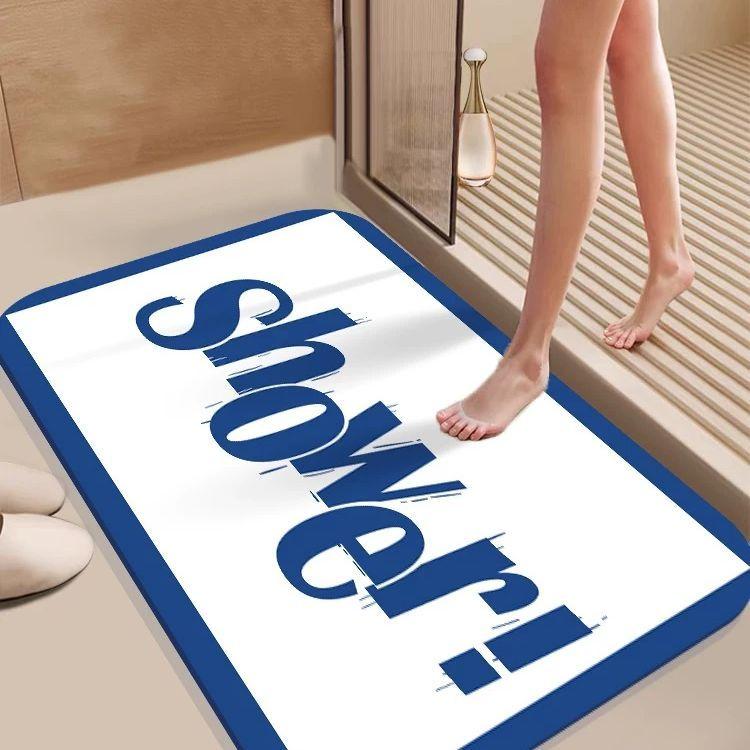 Diatom mud water absorbing and anti slip toilet floor mat, toilet high-end feeling, contrasting color, dirt resistant carpet