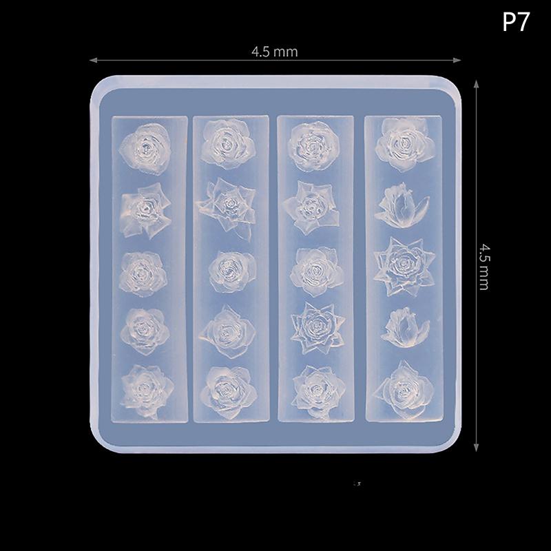 3D Mini Silicone Mold Butterfly Flower Nail Art Decorations Nails DIY Design Flower Shell Nail Mold Stamping Plate Manicure Mold