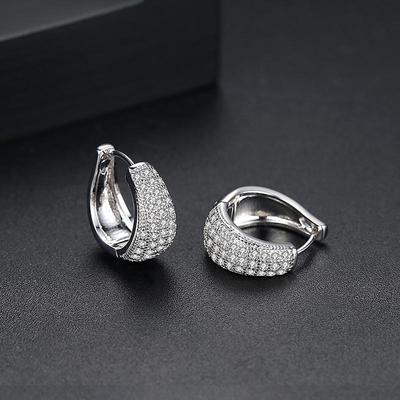 CMM Delicate Cubic Zirconia Gold Jewelry Small Circle Hoop Earrings