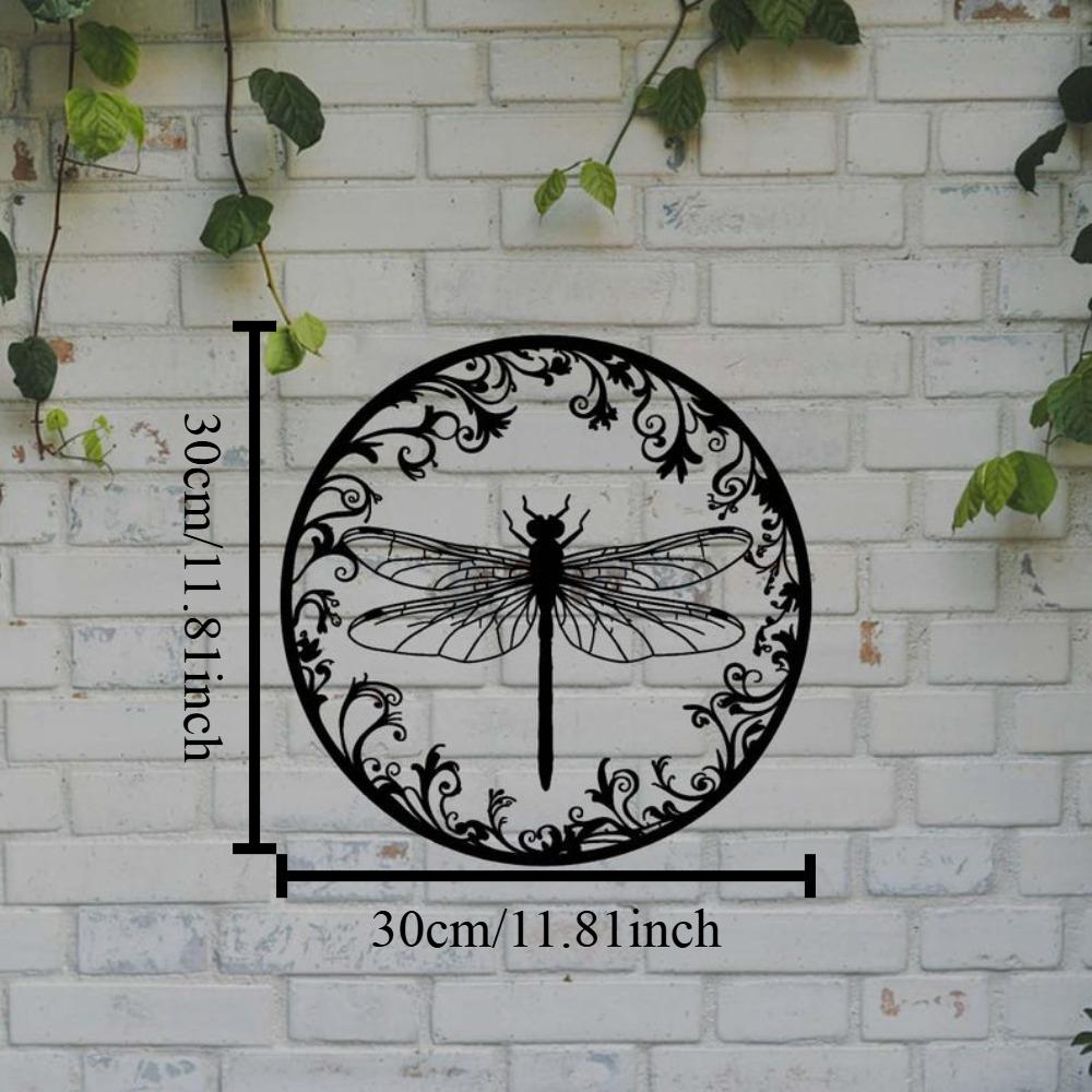 

Forged Iron Metal Wall Art Dragonfly Sculpture Hanging Yard Decor Outdoor Garden Patio Nature Insect Sign Handmade Gift For Mom 12in чорний