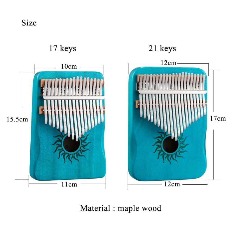Hluru Kalimba 21 Keys Wood Maple 17 Keys Hollow Kalimba for Kids gift Mbira Sanza Thumb Piano For Beginner Musical Instrument