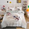 Lovely Baby Cat Bedding Set 3D Kitten Flower Bed Single Double Queen Twin Full Size Duvet Cover Set Kids Girls Room Decor