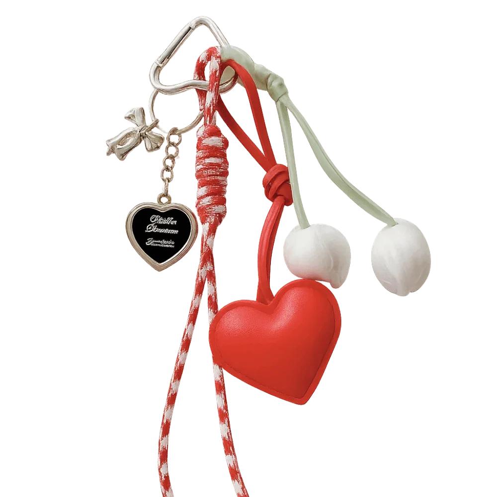 Korean Cute Lace Bow Pearl Beaded Phone Pendant Chain Accessories Aesthetic Ballet Shoes Camera Bag Decoration Keychain Gift