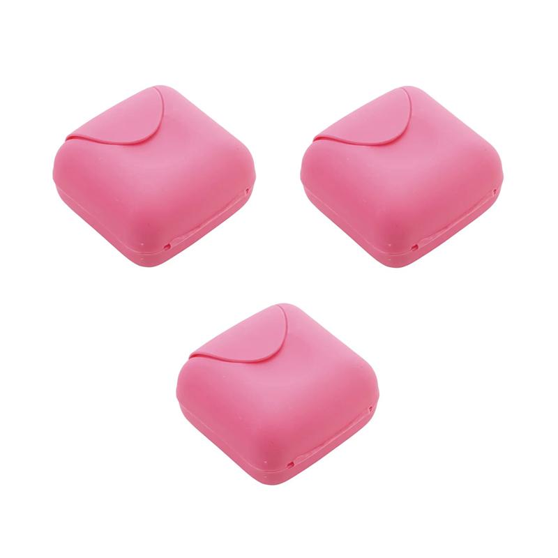S/L Sizes Portable Travel Soap Box Bathroom Home Plastic Soap Holder Soap-Boxes with Cover Candy Color BXFZH02