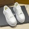 Leather platform white shoes women's 2025 new autumn and winter velvet versatile small board shoes heightening casual sports shoes