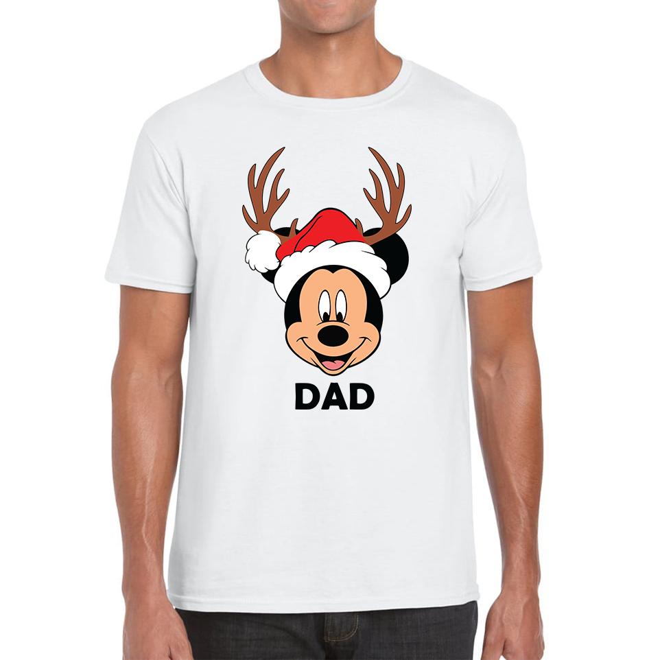 Mickey Mouse Dad Christmas Mens T Shirt Womens Tops Tees Father s Day Top XL