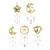 Crystal Wind Chime Star Moon Round Heart Crystal Prisms Pendant Creative Light Catching Wind Chime for Wedding Decoration
