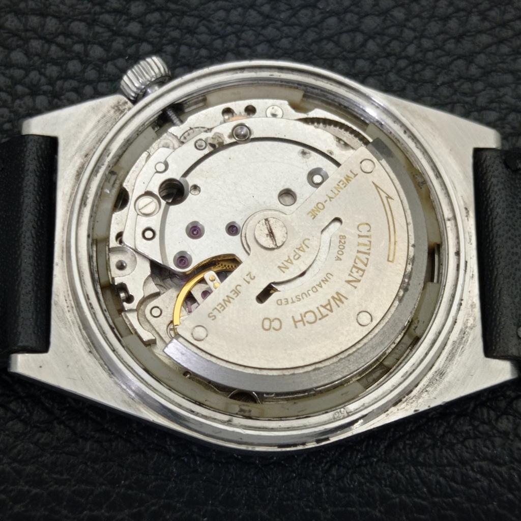 VINTAGE CITIZEN AUTOMATIC 8200 JAPAN MENS BLACK COLOR DIAL WATCH A702148-5 R208-a702148