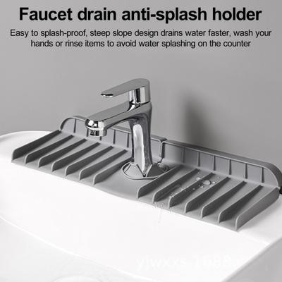 Multifunctional Silicone Kitchen Drain Mat Splash-proof Faucet Drain Mat Anti-slip Foldable Sink Surface Protector