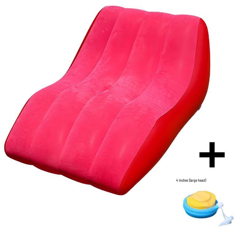 Inflatable S-Shaped Lazy Lounger: Foldable Indoor/Outdoor Flocked Sofa for Relaxation