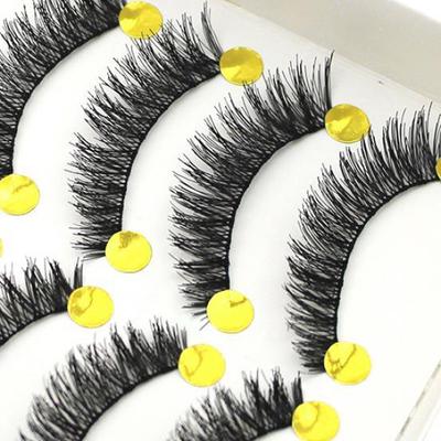 10 Paar handgefertigte lange, dicke, kreuzförmige falsche Wimpern, Make-up-Wimpernverlängerung