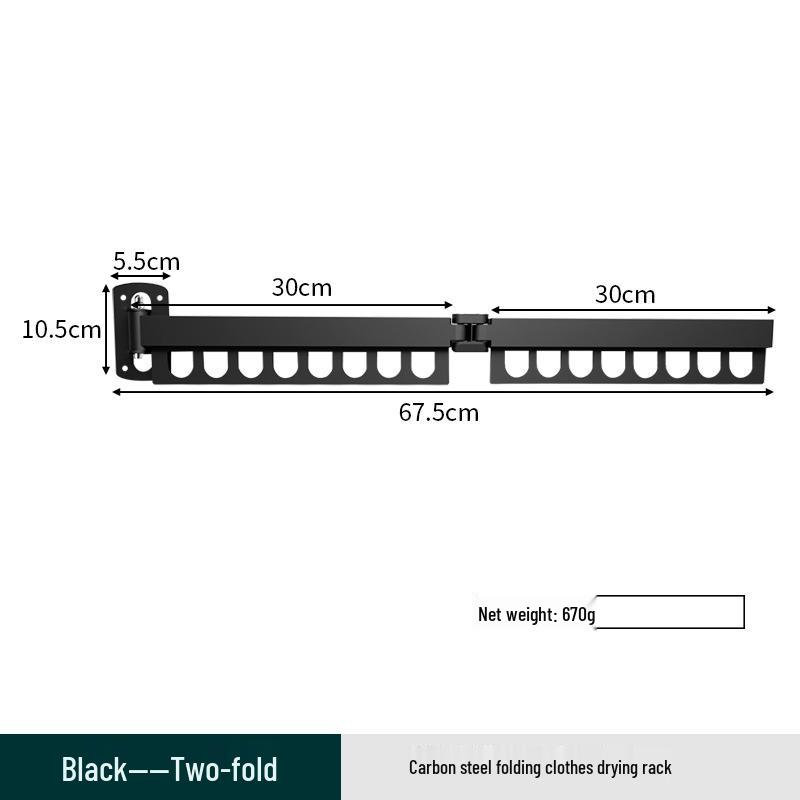Invisible Folding Balcony Clothes Rack - No-Punch Telescopic Drying Rack