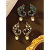 Vintage Set With Diamonds Peacock Pearls Tassel Earrings Court Style