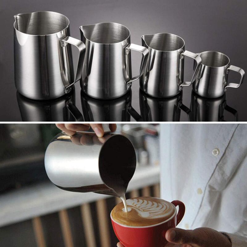 350/600/1000ml Milk Jugs Fashion Stainless Steel Milk Craft Milk Frothing Pitcher Coffee Latte Frothing Art Jug Mug Cup