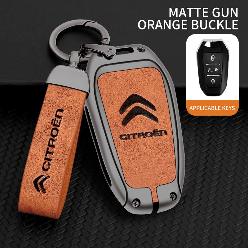 

Чехол-брелок из цинкового сплава и кожи для автомобильного ключа Citroen C1 C2 C3 C4 C5 C6 C4L Berlingo Picasso Jumpy Nemo Aircross Sega C5 X Аксессуары