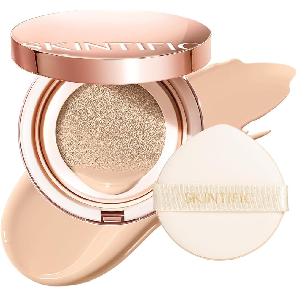 Skintific Full Coverage Cushion Foundation 00N Natural Porcelain 15g Satin Glow Finish Oil Control Waterproof