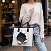 Crack Print Fashion Canvas Tote Bag Casual Large Capacity Portable Daily Shopping Shoulder Bag