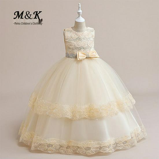 2026 Girls' Formal Mesh Princess Long Dress for Parties and Shows