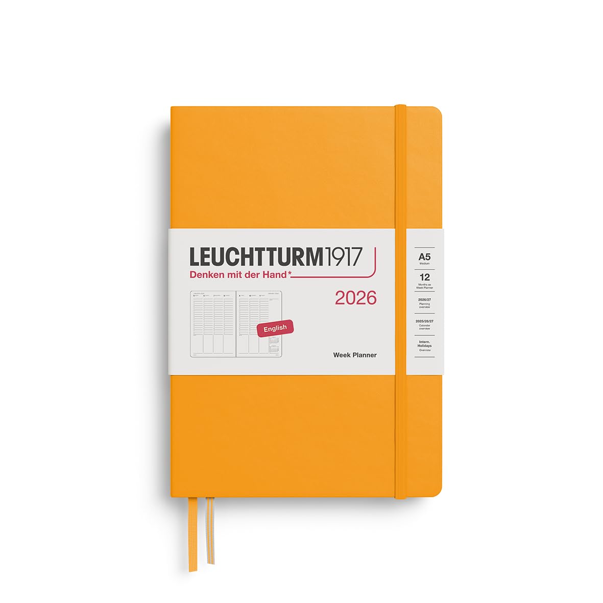 

Leuchtturm 2026 January A5 Weekly Vertical Rising Officially Imported Planner, Start, Sun, 372761,