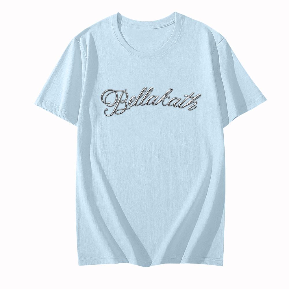 

Bellakath T-Shirt Summer Round Neck Graphic Printing Clothing Casual Cotton Short Sleeve Tee-shirt Women/men Fashion Tshirts XXL світло-синій колір