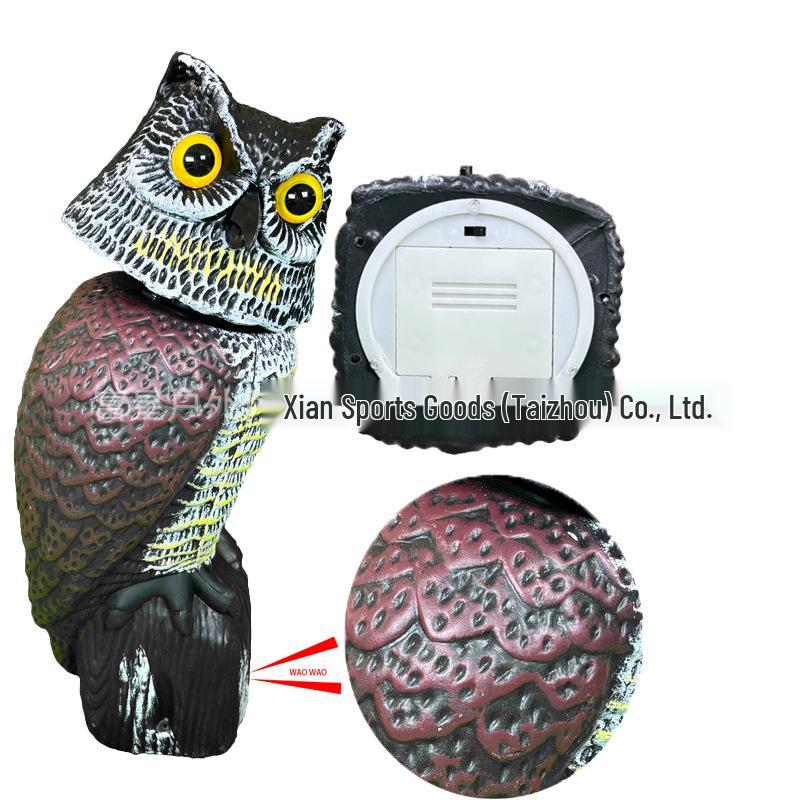 Garden Owl Bird Repellent Ornament - Realistic Head-Turning Design for Outdoor Decoration