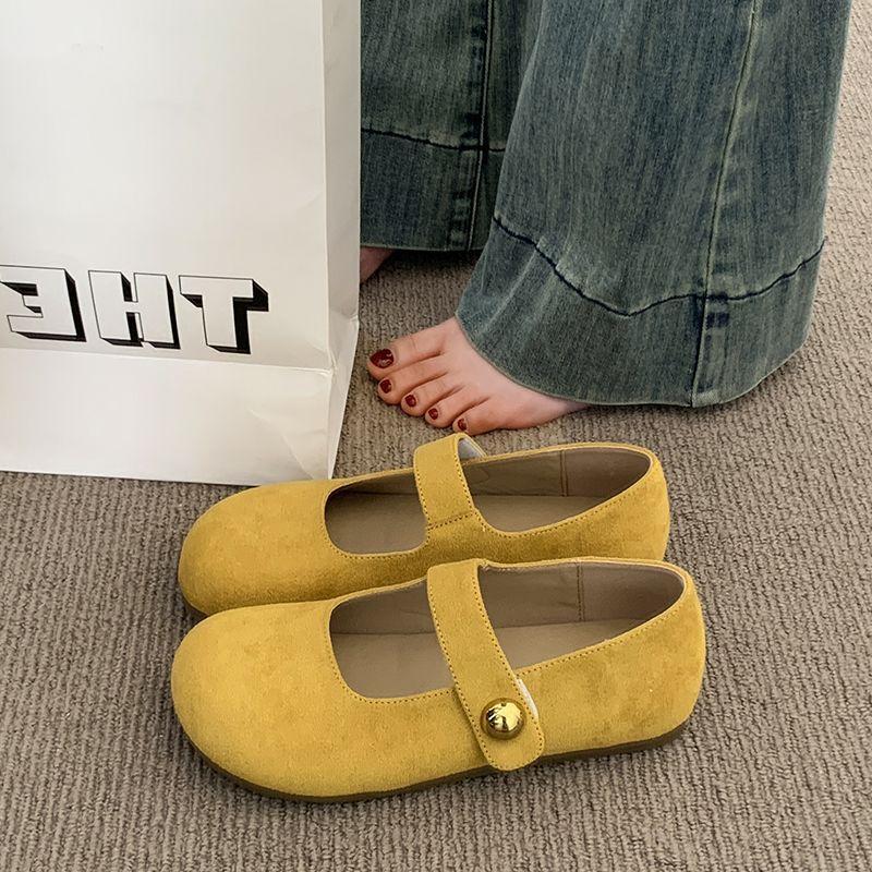 Sweet and cute little wind word with Mary Jane shoes summer versatile daily matte round head shallow mouth single shoes