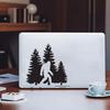 2 PCS Bigfoot Forest Scene Waterproof Vinyl DecaI Black Silhouette Stickers for Car Wall Laptop Removable Decorative Decals A-159