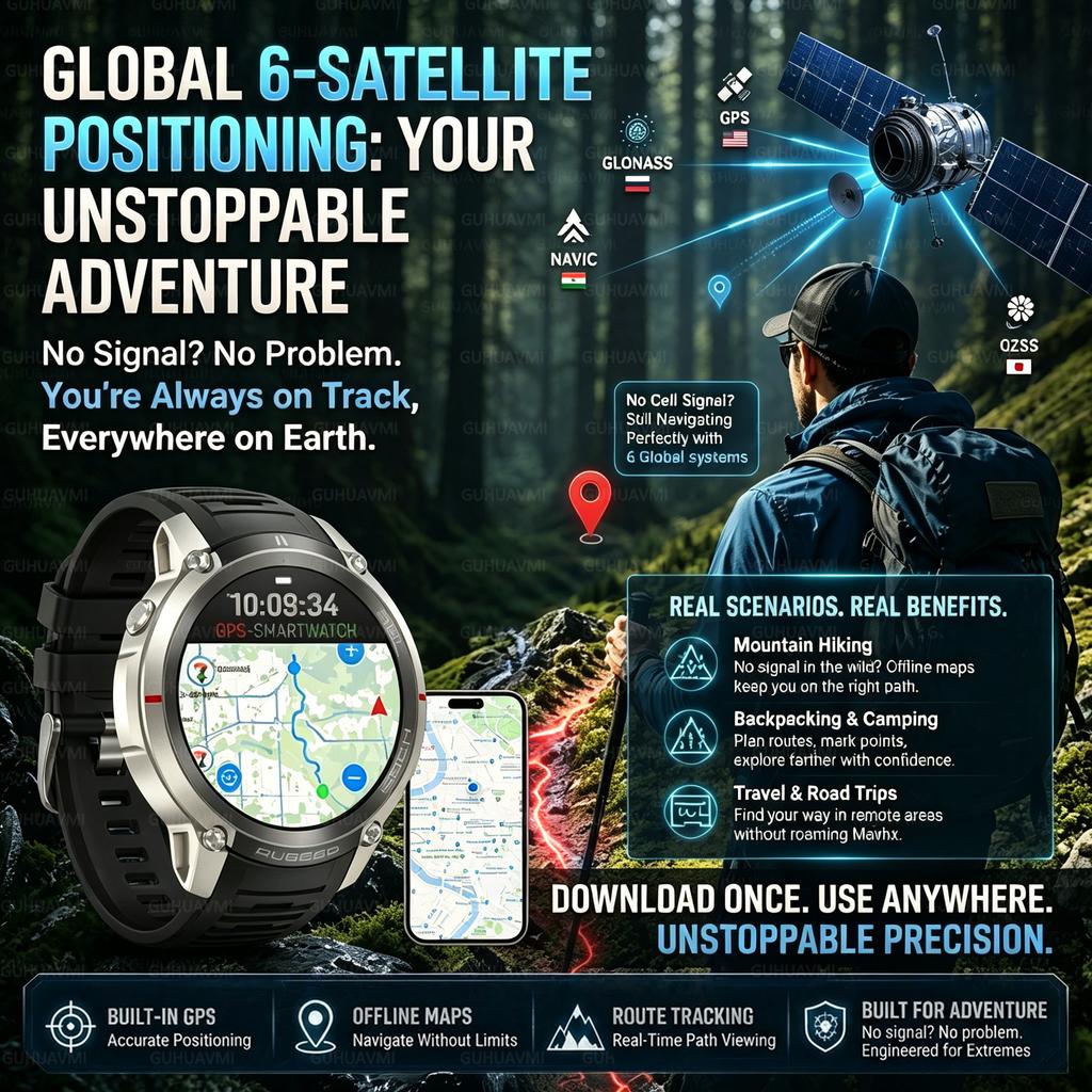2026-Top Accurate GPS Smart Watch Offline Maps Download Compass Tracking 170+ Sport Modes 5ATM Waterproof Tactics Sport Smart Bracelet Men Gift