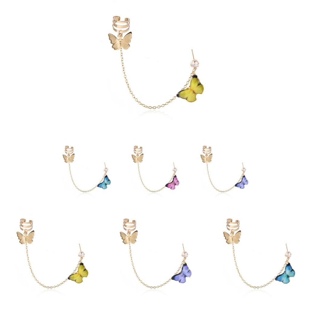 Stylish Alloy Butterfly Chain Earrings Trendy And Popular For Women