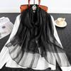 Fashion Stripe Women Silk Scarf Thin Summer Lady Beach Shawl Scarves With Gold Thread Muslim Foulard Female Hijab Headscarf