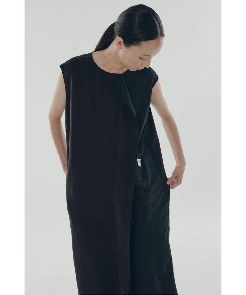 RECODE Split Square Sleeveless Dress_Rqdam25556Bkx
