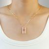 Pendant Square Neck Chain Vintage Sweater Chain Korean Chic Sun Stone Necklace  Women
