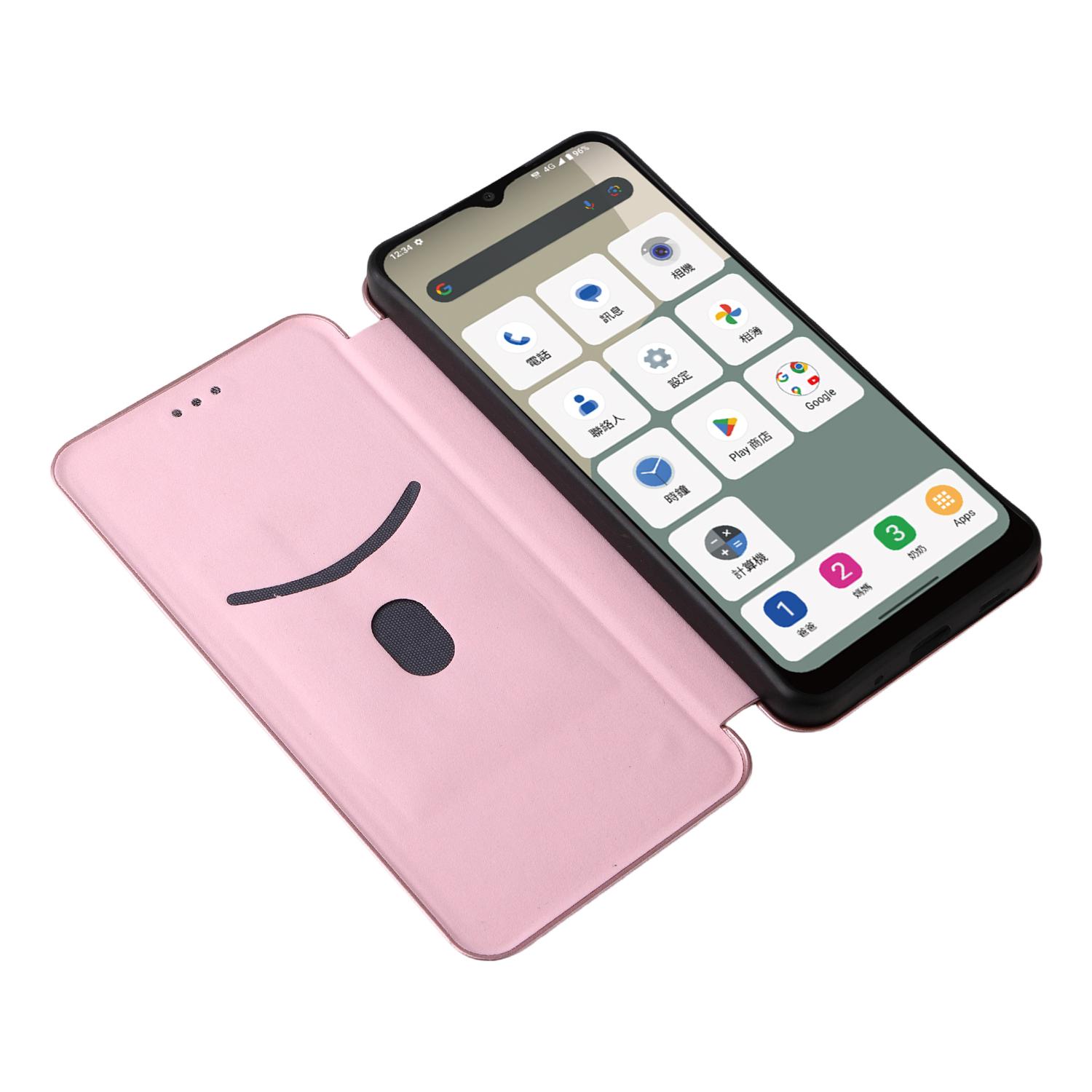 

For Sharp Aquos Wish5 Case Carbon Fiber Texture Drop-Proof PU Leather Phone Cover Green