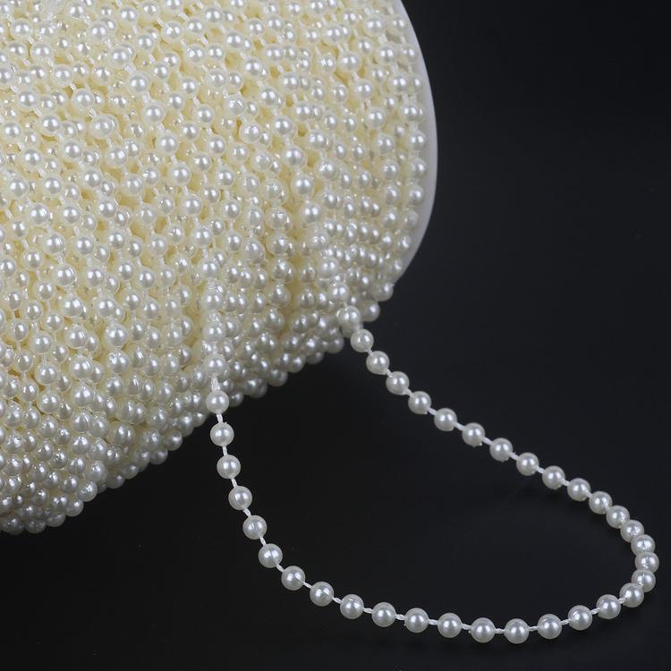 Dvouřadý perlový řetízek - půlkruhový ABS pro svépomocné šperky a svatební doplňky