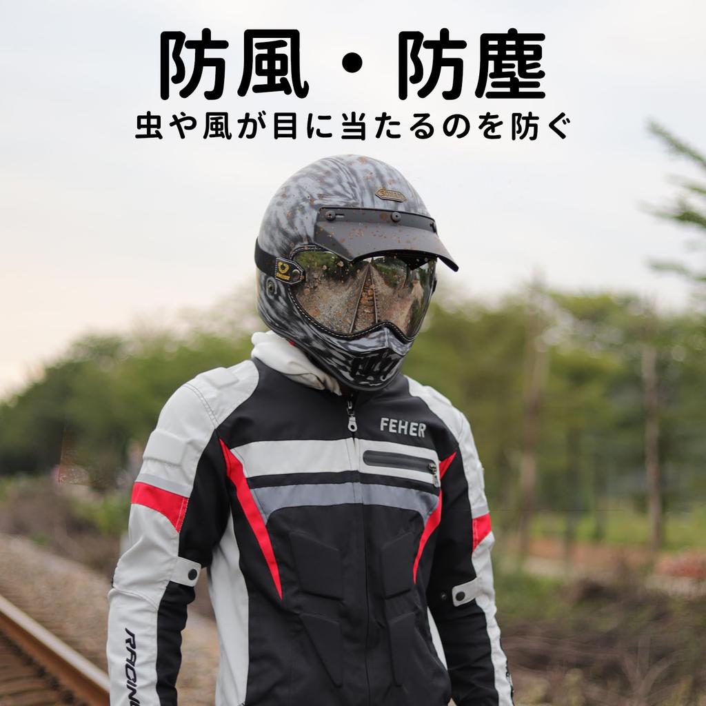 [Soman] EX ZERO Shield, Bubble Shield, Helmet Shield Goggles with Elastic Band Compatible with EX ZERO Damtrax M50 (Deep Smoke)