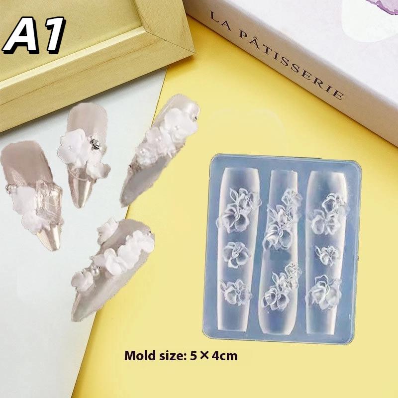 1Pc Chain Ice Flower Butterfly 3D Acrylic Mold Nail Art Decorations Diy Design Silicone Nails Mold